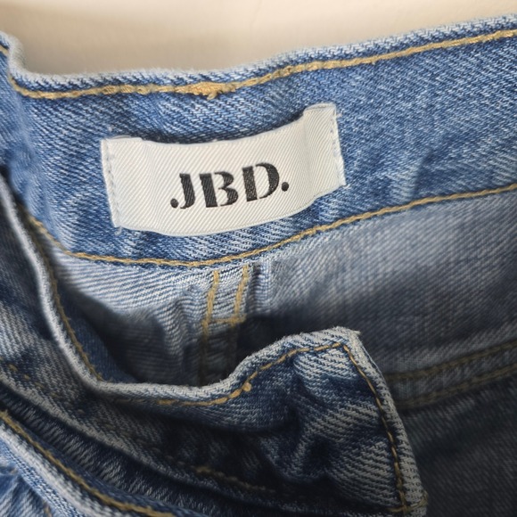 JBD Just Black Denim Jeans Size 31 Asymmetric High Rise Light Wash Straight - Picture 4 of 5